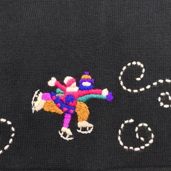 Vintage Michael Simon Embroidered Ice Skaters Cardigan - Women’s XL - Picture 7 of 8